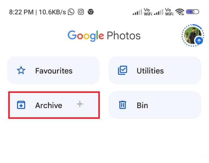 Tap on the Archive folder to launch the archived photos. 10 Ways to Fix Google Photos Not Showing All Photos