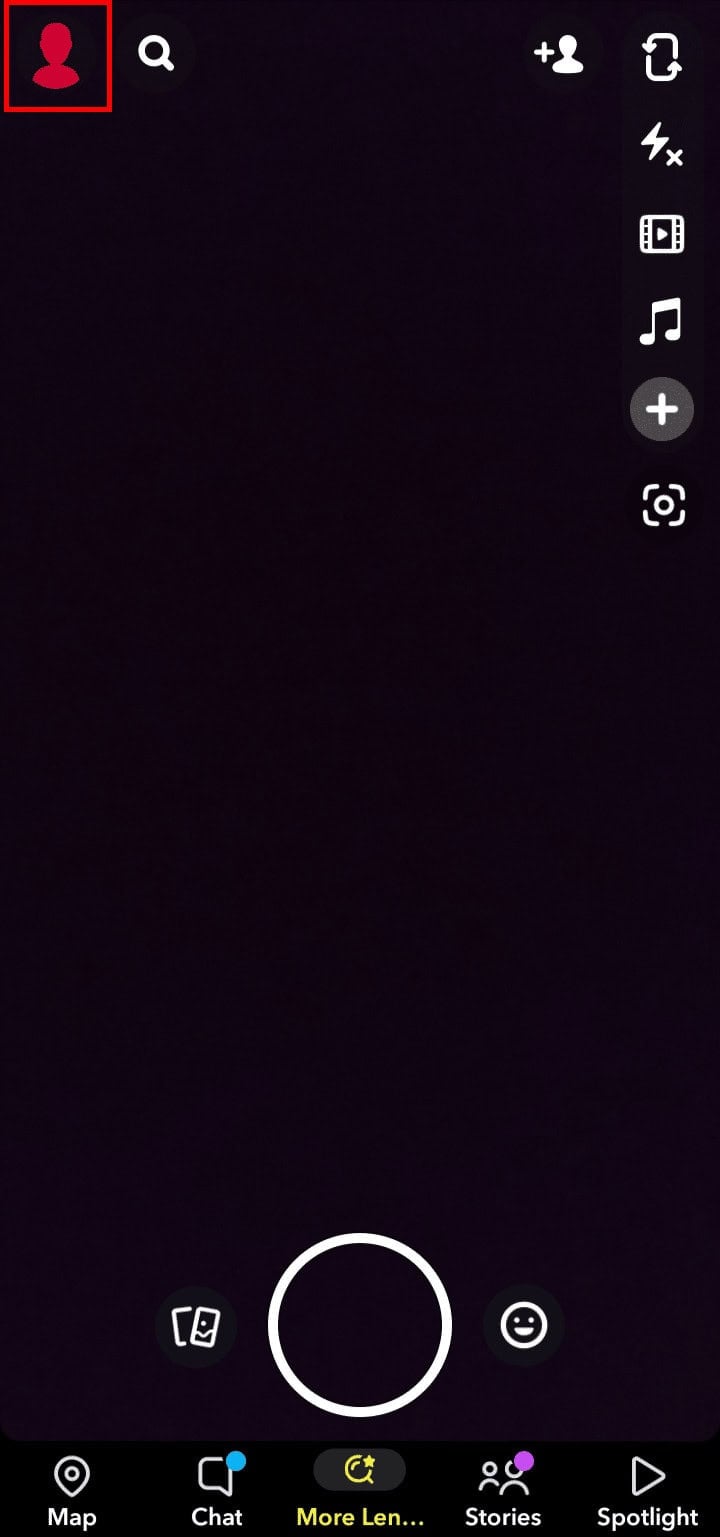 Tap on the profile icon at the top left corner of the screen.