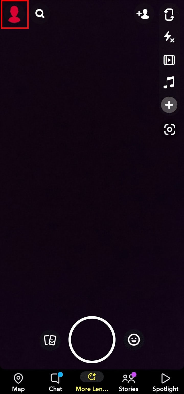 Tap on the profile icon at the top left corner of the screen.