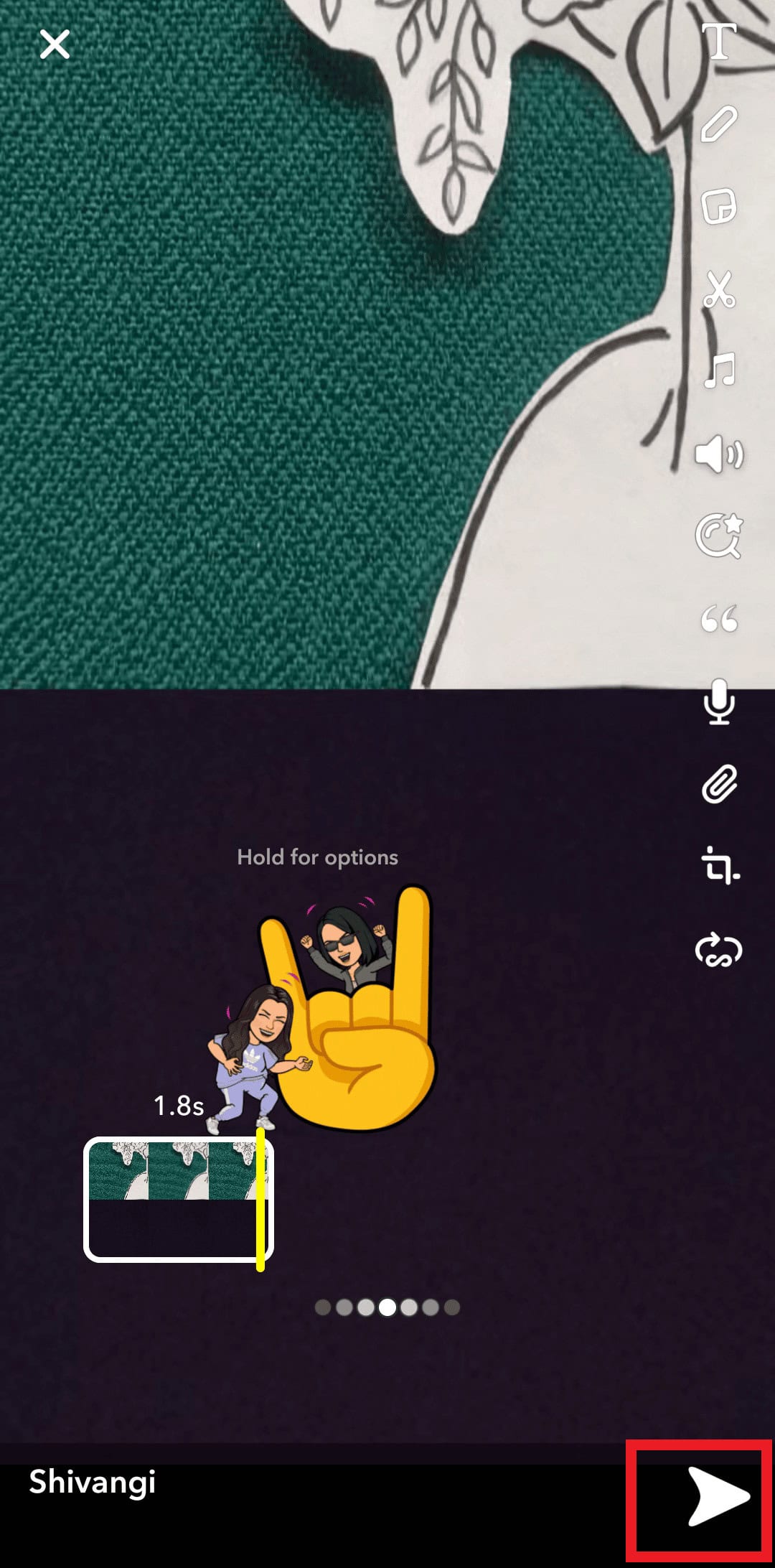 tap on the share icon | Does Remix Snap Notify?