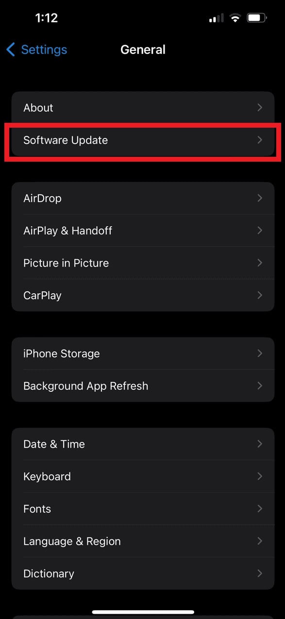 Tap on the Software Update option. 12 Ways to Fix Bumble App Not Working