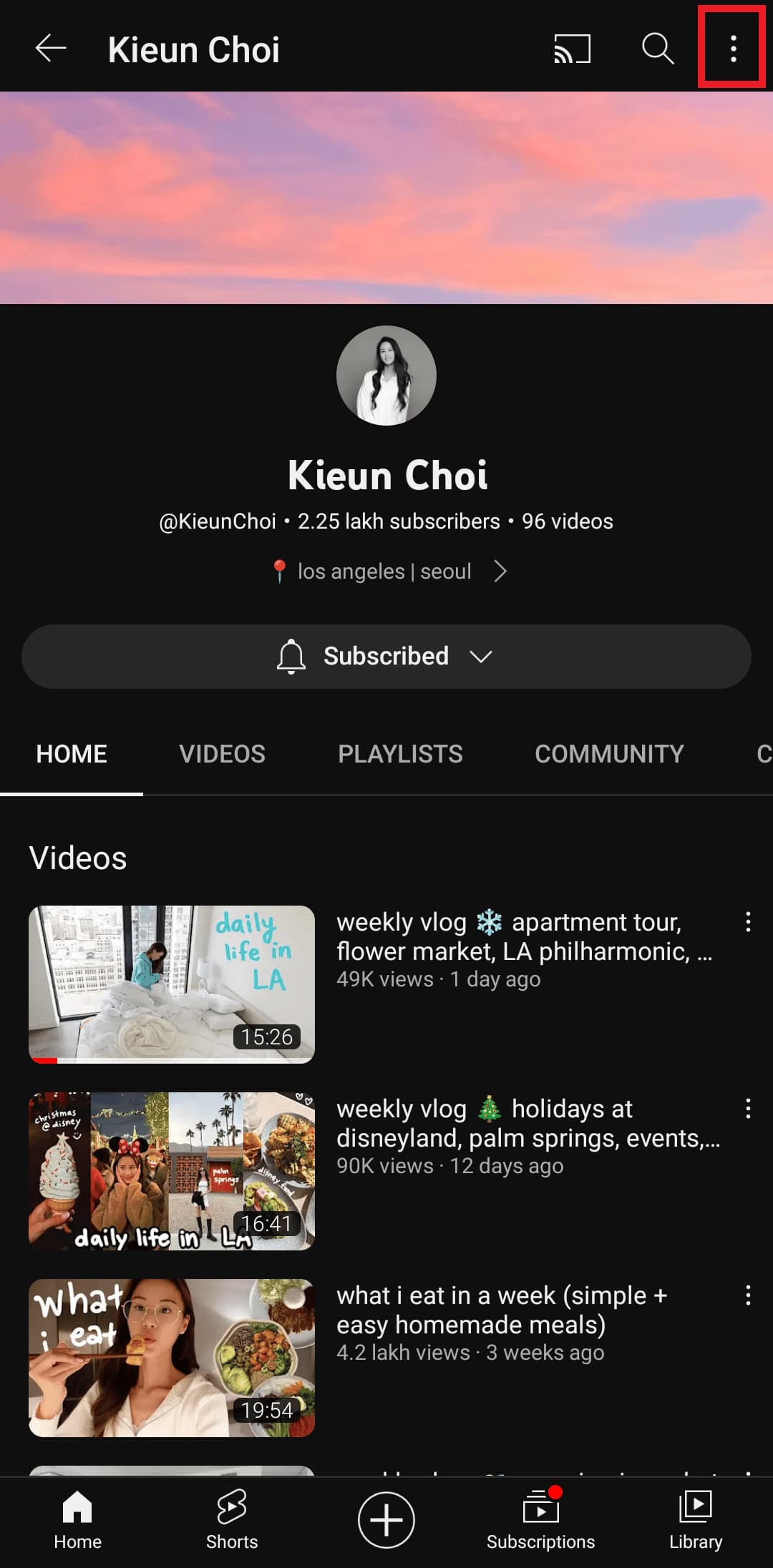 tap on the three dots