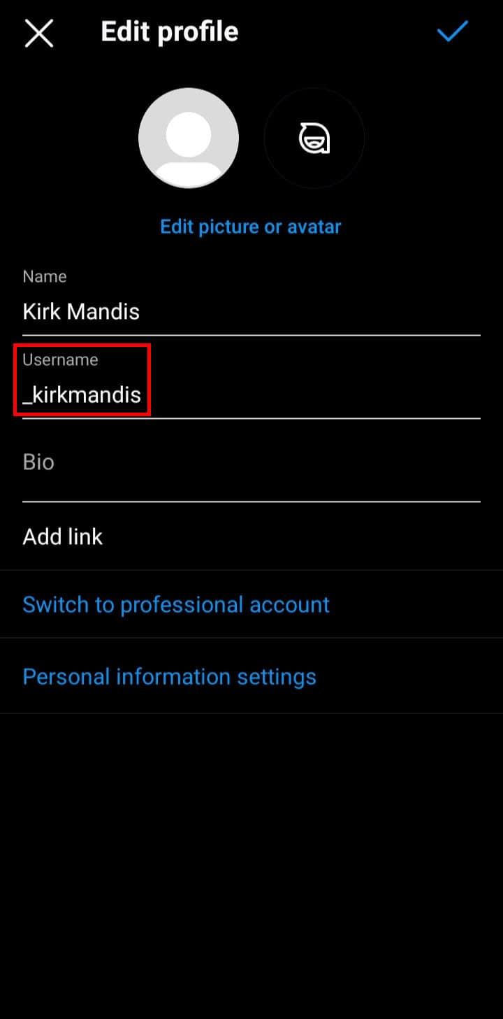 Tap on the Username option. | How to Delete Former Usernames on Instagram