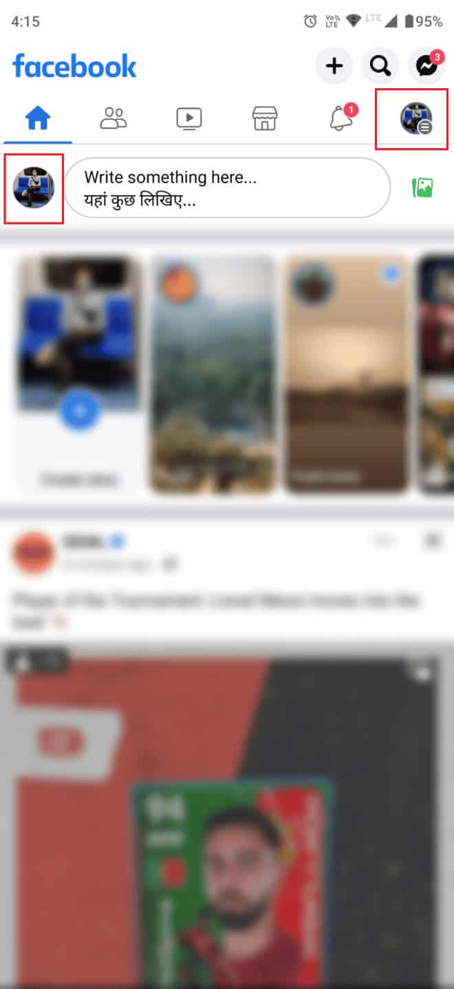 Tap on your profile picture in the top right corner