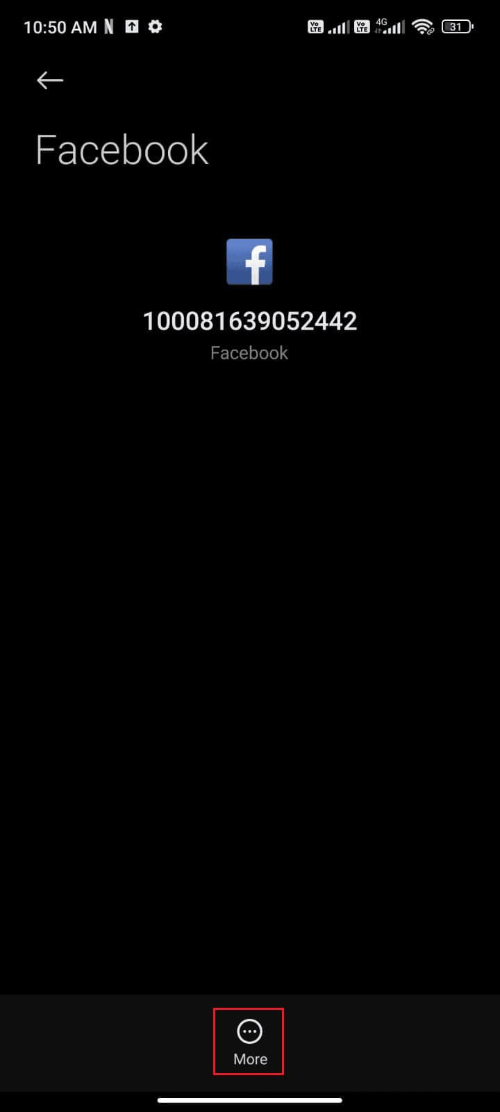 tap the More option
