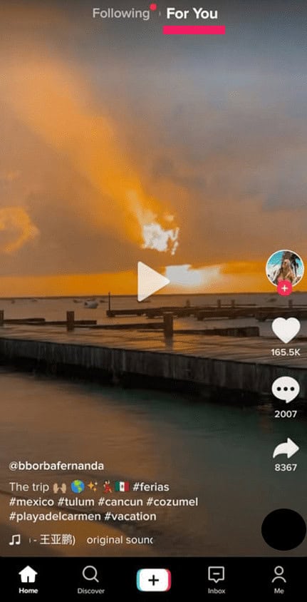 tiktok homepage 