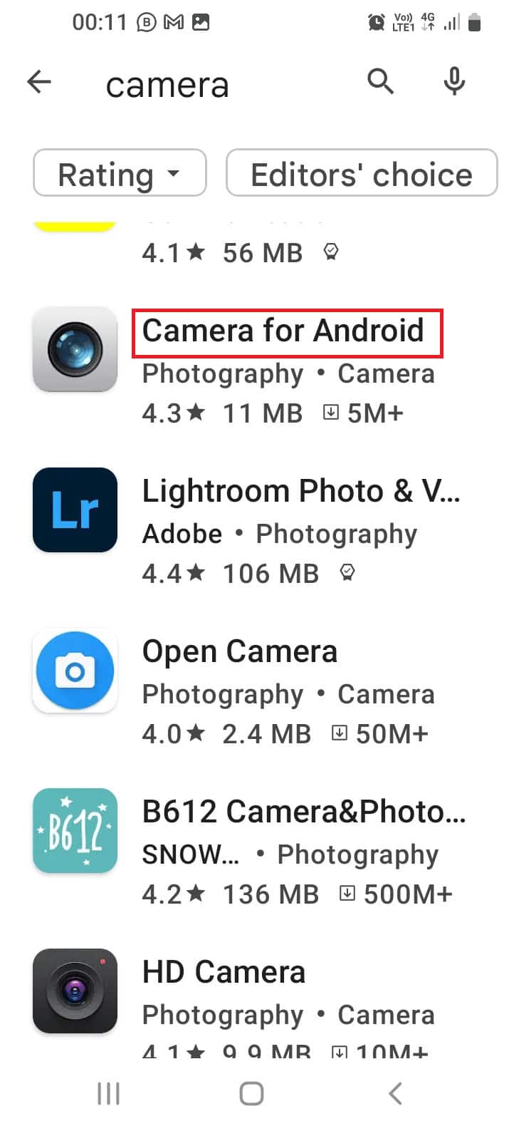 Use Third party Camera Apps