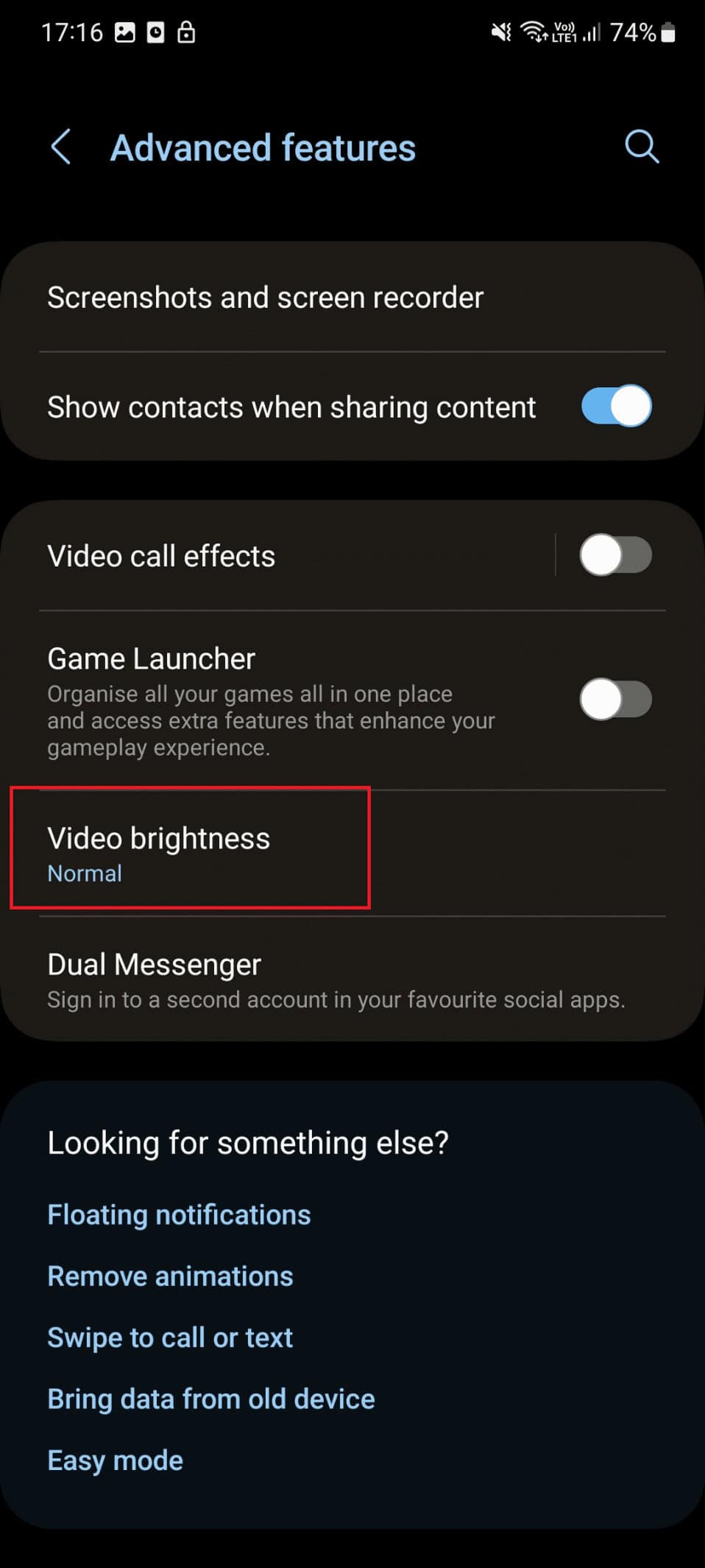 video brightness on s21