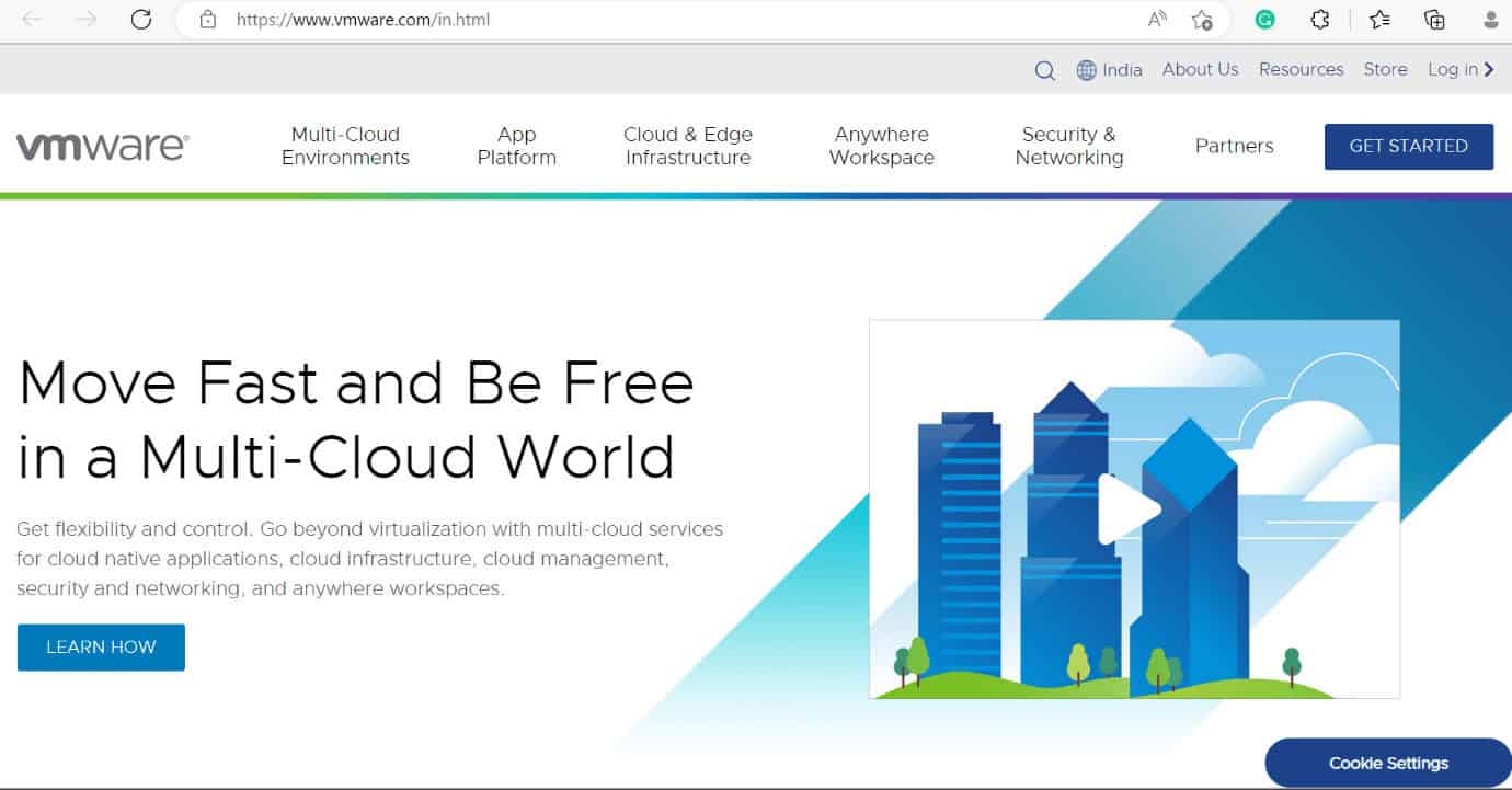 vmware web page