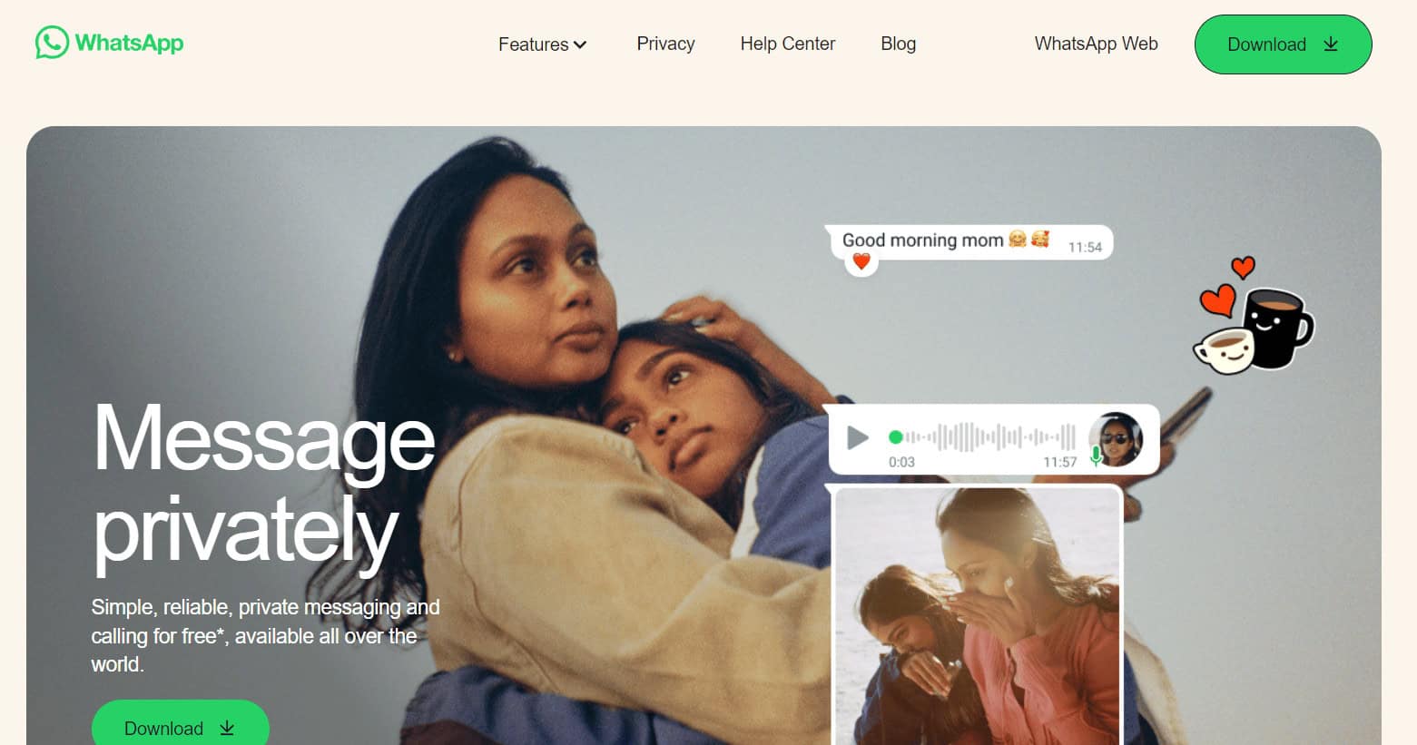 whatsapp homepage 