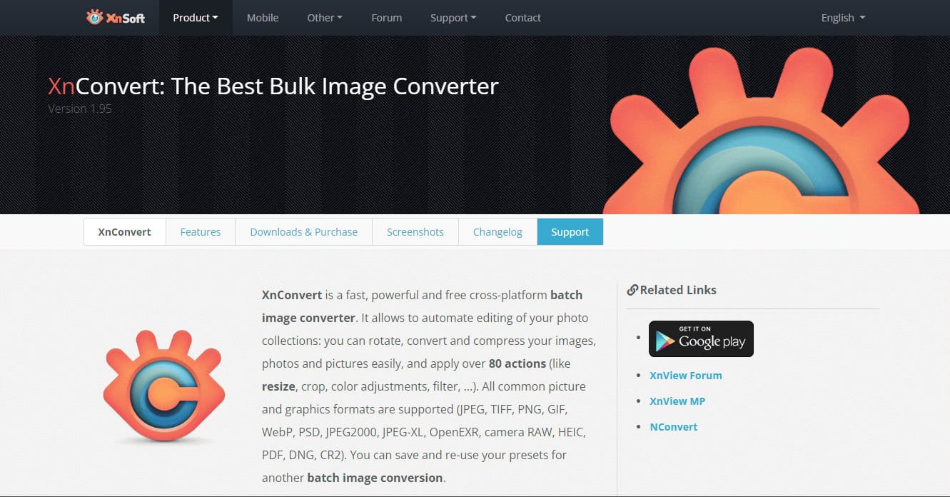 XnConvert web page | Best DPI Changer Apps for Windows