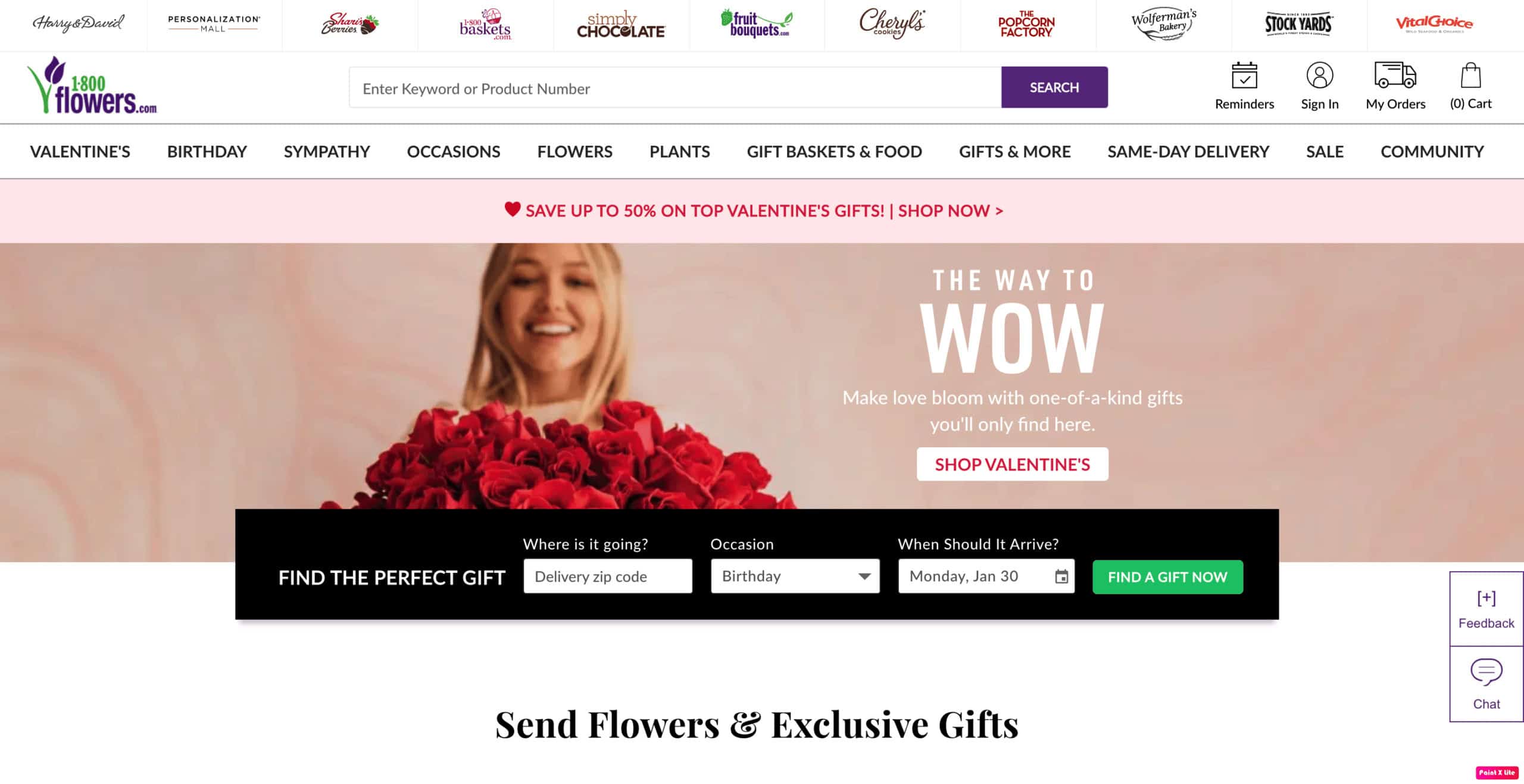 1800flowers homepage | Apps for Long Distance Couples