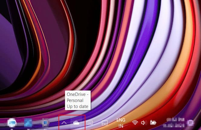 Right-click on the OneDrive icon on the notification tray on the taskbar