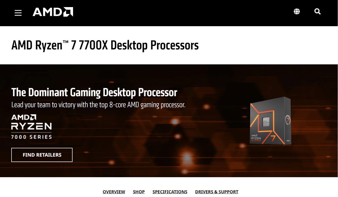 AMD Ryzen 7 7700X Desktop Processors