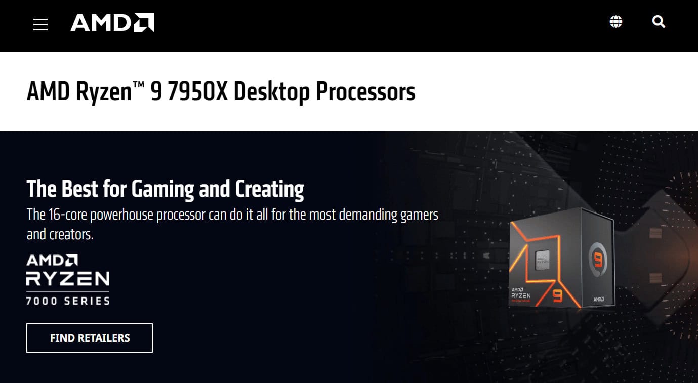 AMD Ryzen 9 7950X Desktop Processors