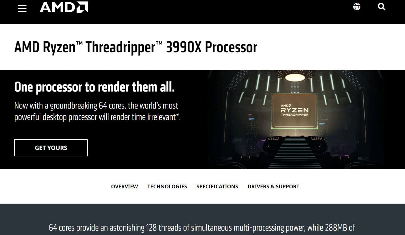 Ryzen Threadripper 3990X Processor