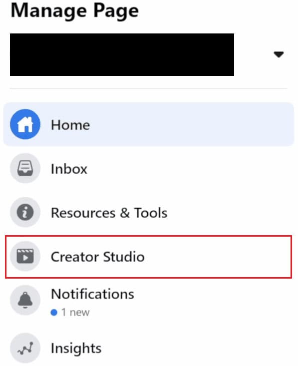 Click on Creator Portal from the left pane | games to play on Facebook Live