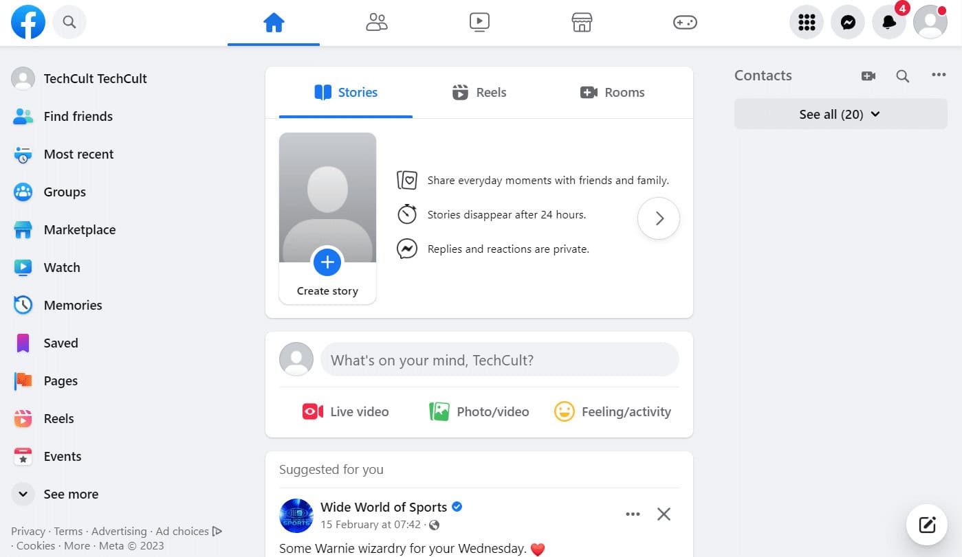 Facebook account