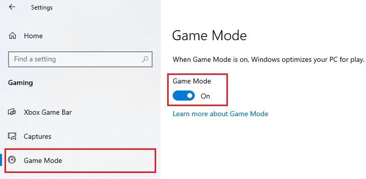 Gaming section in the left pane - Game Mode&nbsp;option - turn off the toggle for the Game Mode&nbsp;option | Why Does Windows Keep Minimizing the Programs