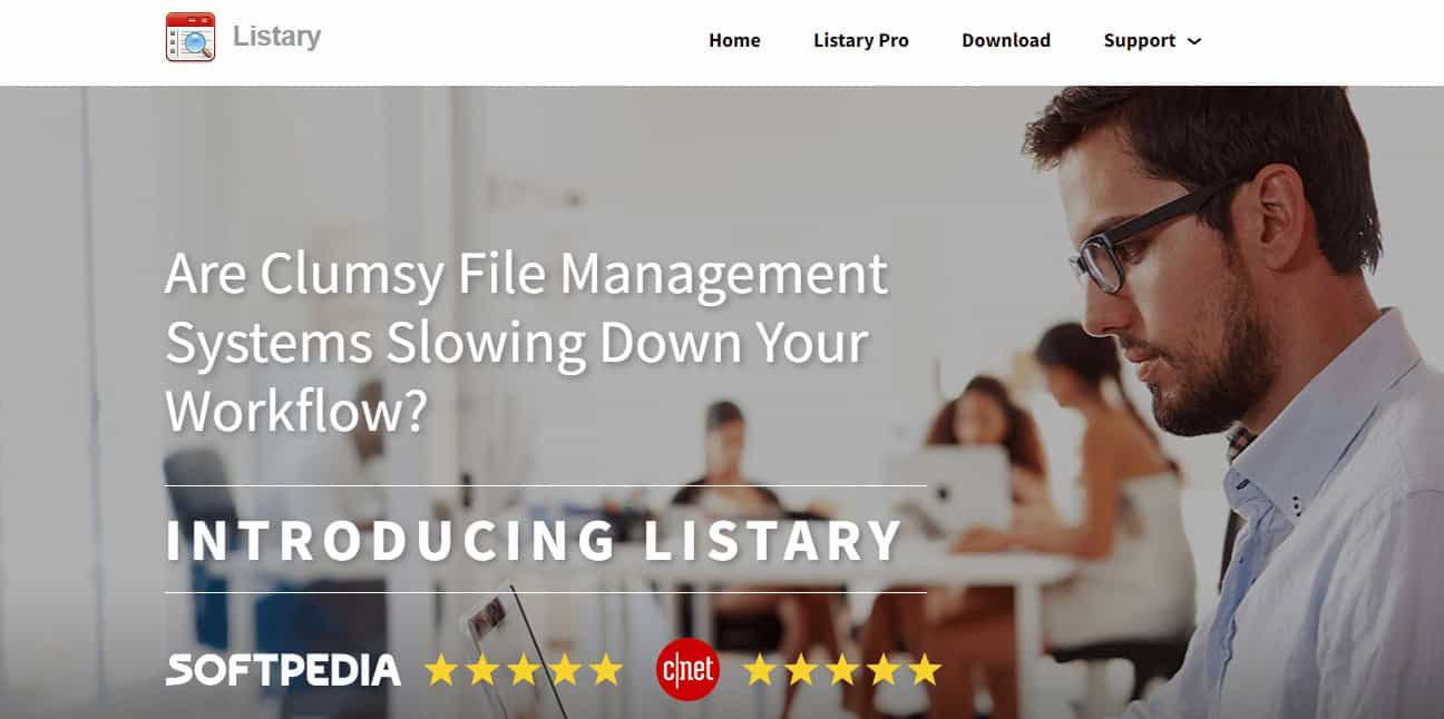 Listary search tool webpage