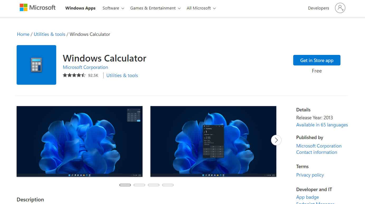 Microsoft Calculator