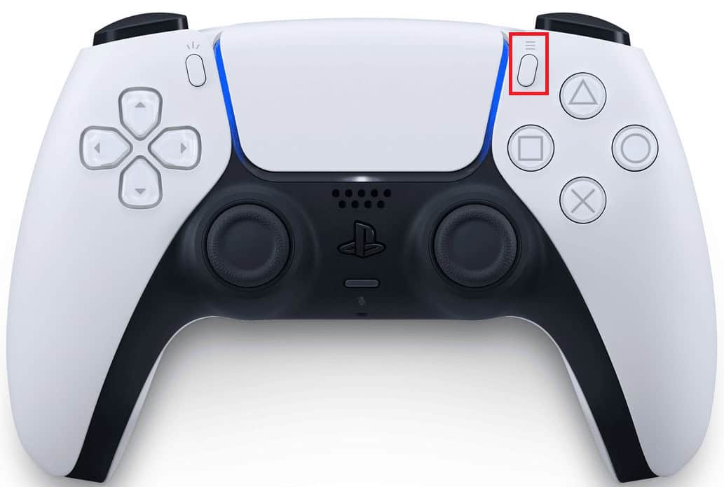 On Dual Sense Controller, press the Options button to access the Control Center