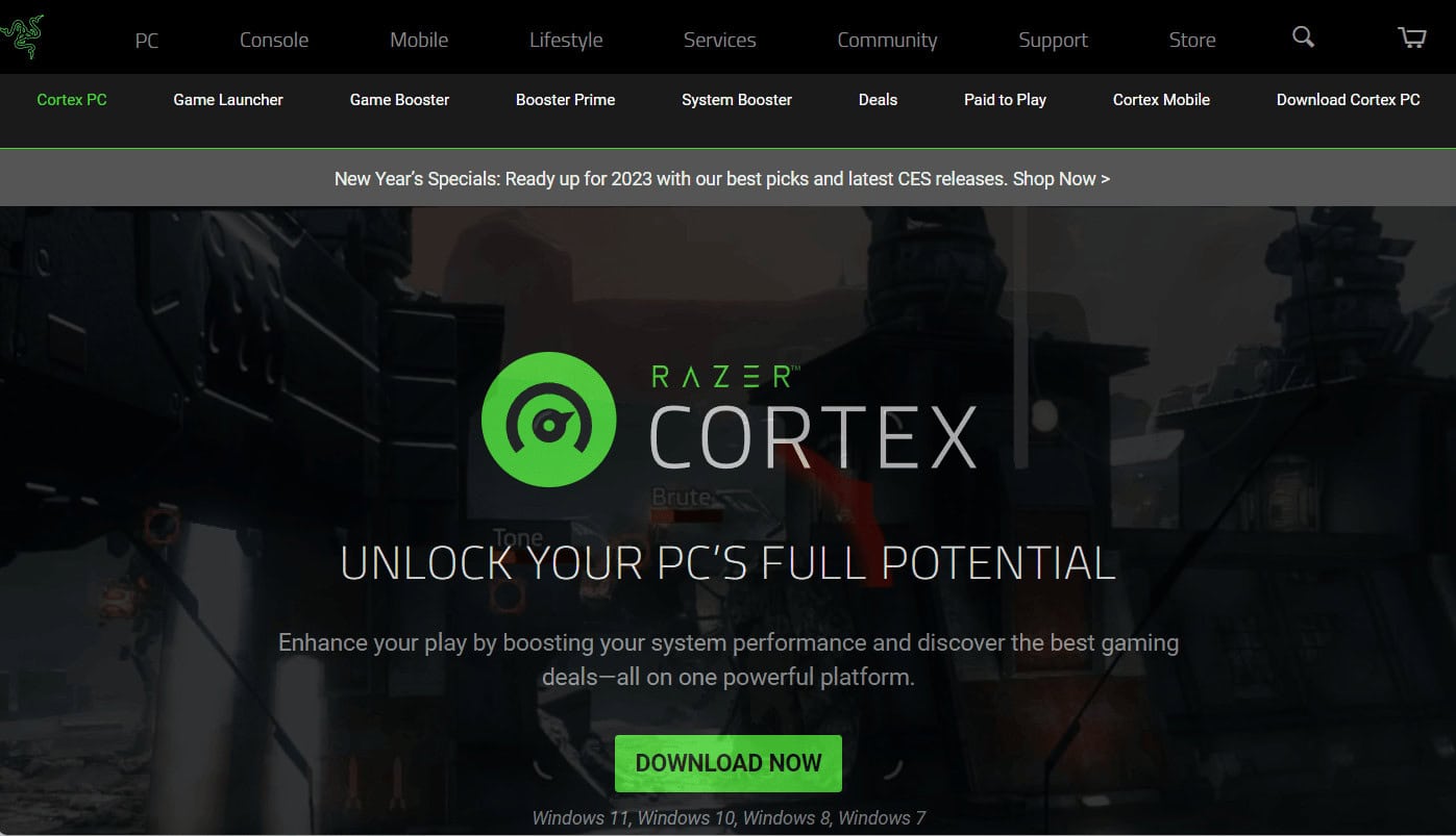 Razer Cortex website
