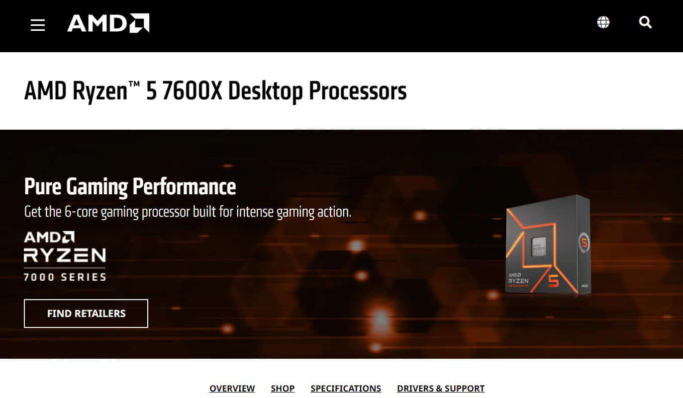 Ryzen 5 7600X Desktop Processors