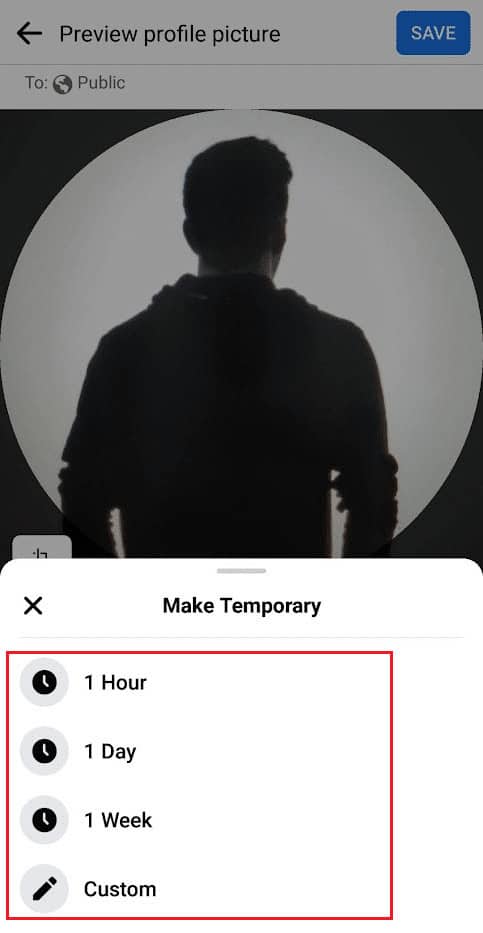 Select the desired duration
