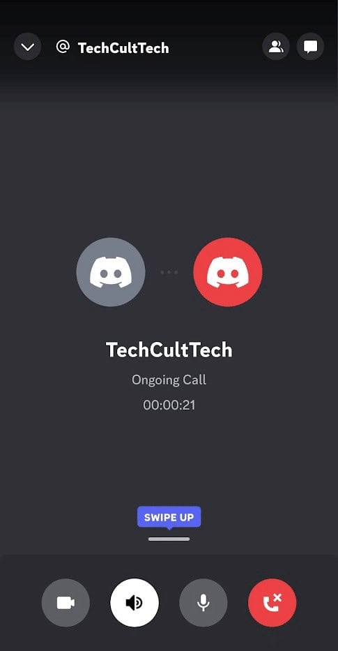 Start or Join the desired call on Discord