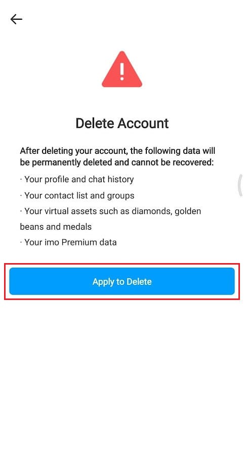 Tap on Apply to Delete