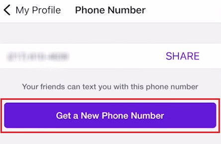 Tap on Get a New Phone Number