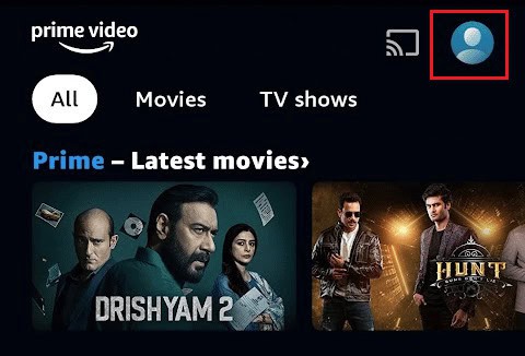 Tap on the Profile icon from the top right corner