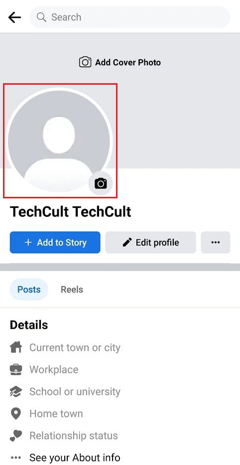 Tap on the Profile photo