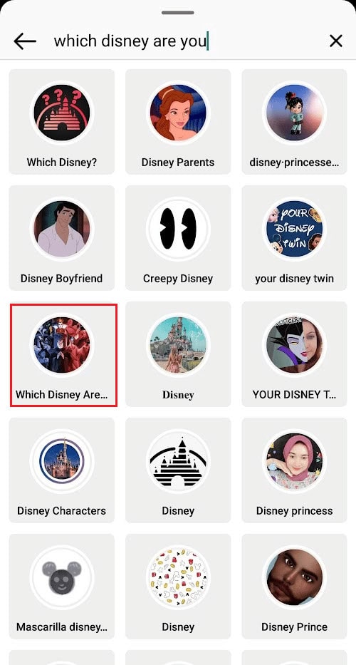 Which Disney Are You Instagram filter