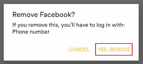A prompt will show up, tap on YES, REMOVE