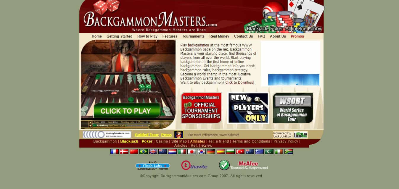 Backgammon Masters webpage. Top 10 Best Sites to Play Backgammon Online