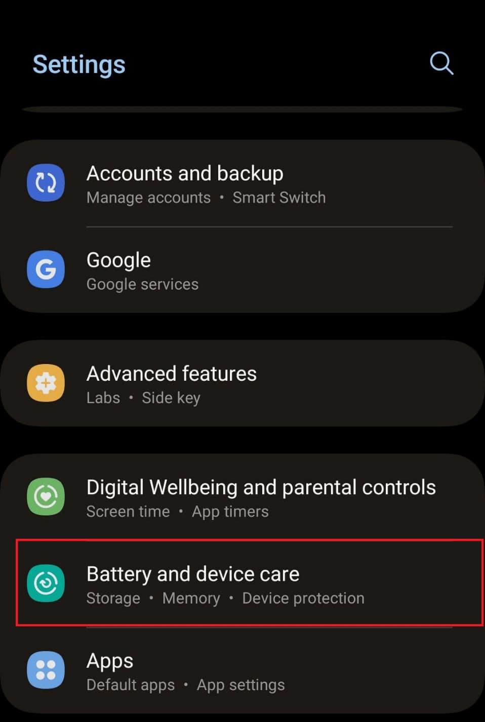 select battery and device care