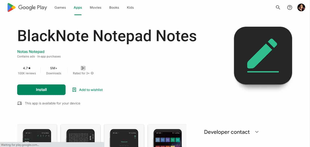 BlackNote. Top 23 Best Notes App for Android