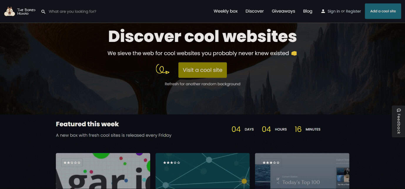 Bored Hoard home page. 19 Best StumbleUpon Alternatives