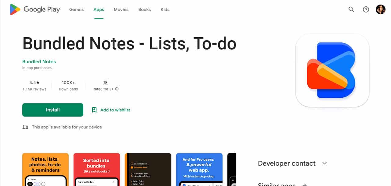 Bundled Notes. Top 23 Best Notes App for Android