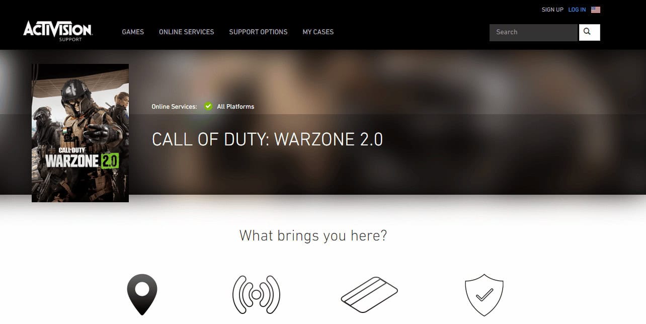 support page. Fix Call of Duty Warzone 2 Error Code Diver