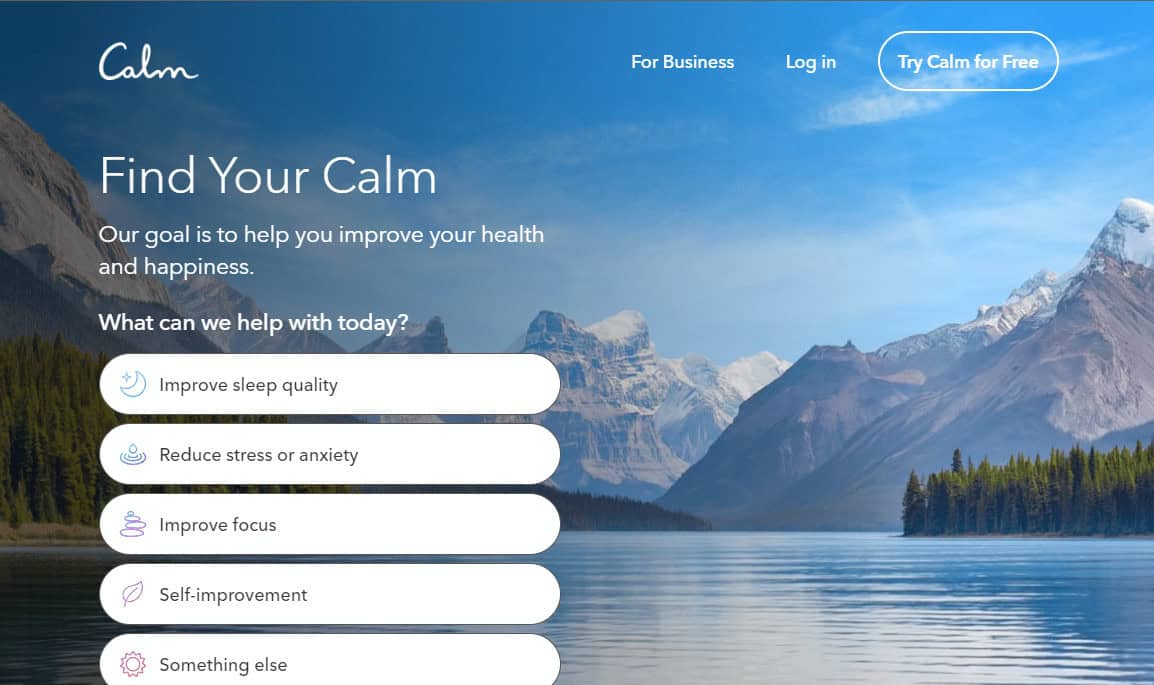 Calm homeoage. 22 Best Self Care Apps for Free
