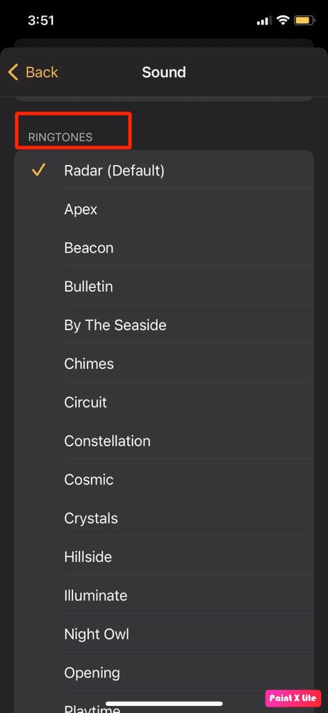 choose ringtone