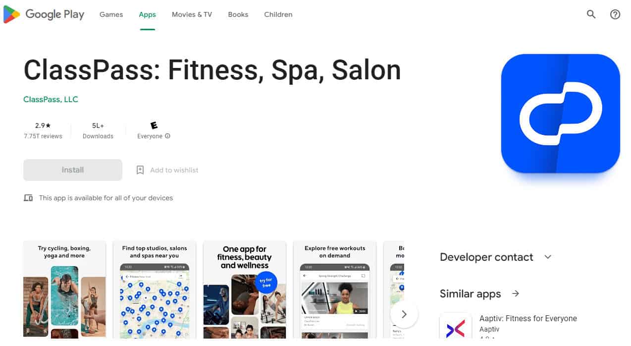 ClassPass on Google Play