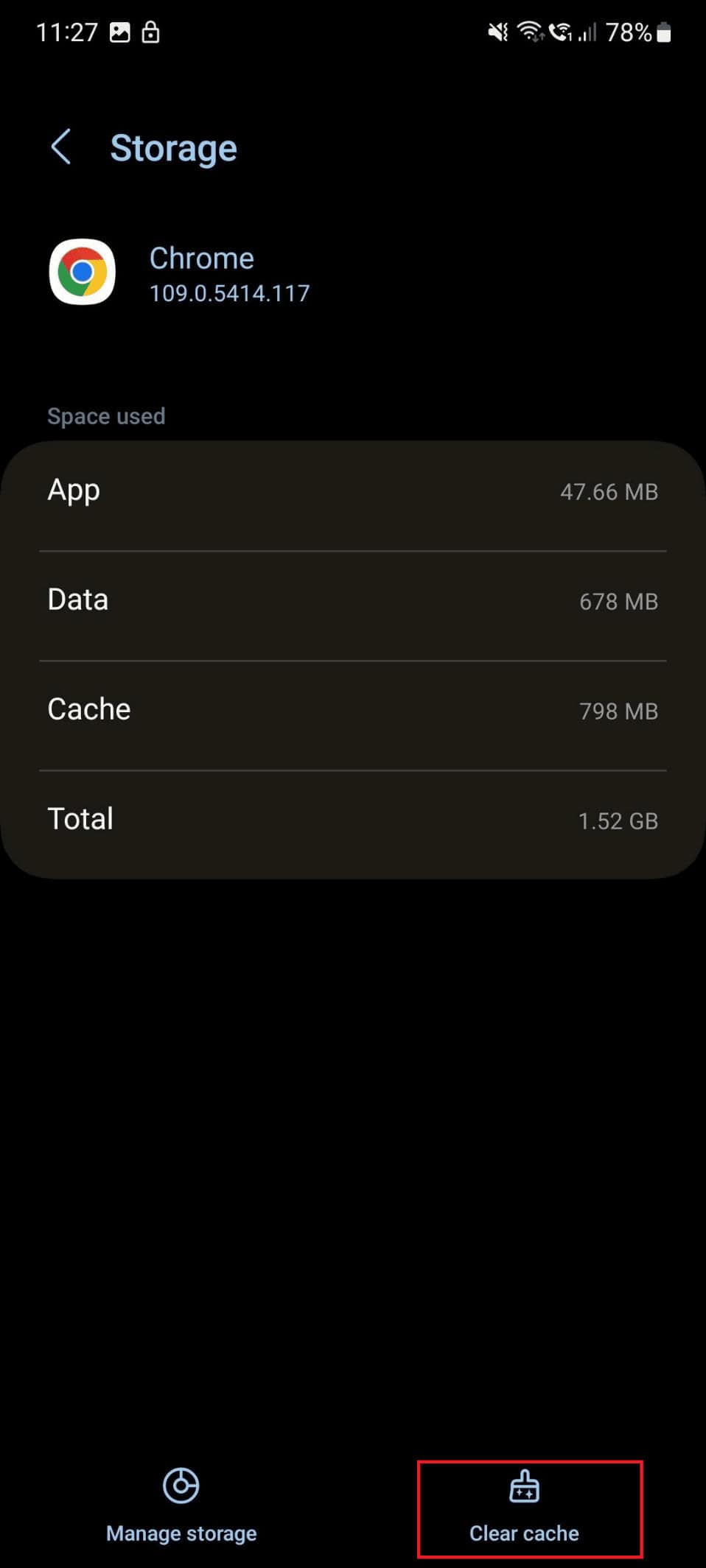 clear cache
