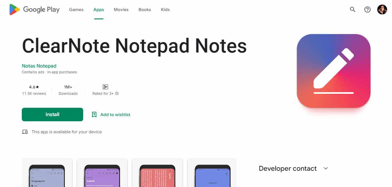 ClearNote. Top 23 Best Notes App for Android