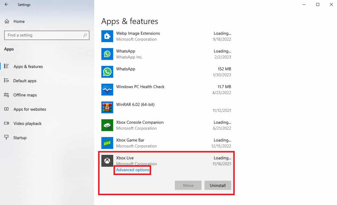 click on Advanced options. 9 Ways to Fix Xbox Game Pass Install Error 0x800700e9 on PC