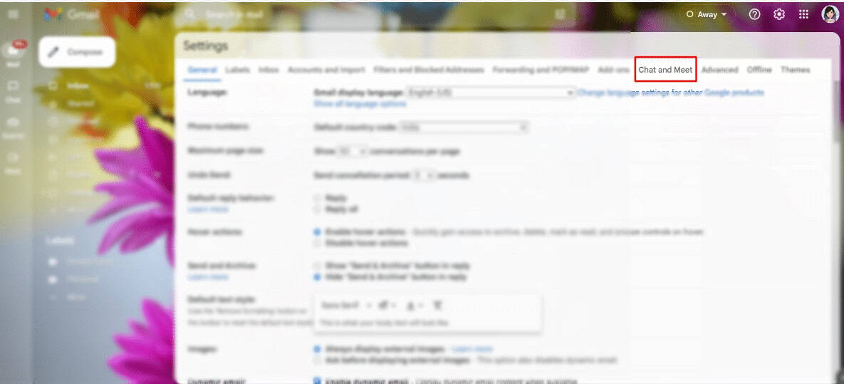 Click on Chat and Meet.