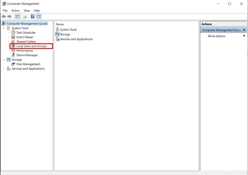 Click on Local Users and Groups | net user change password Windows 10